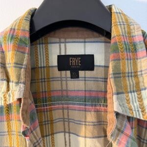 Frye Multicolor Plaid Casual Button Down Shirt
